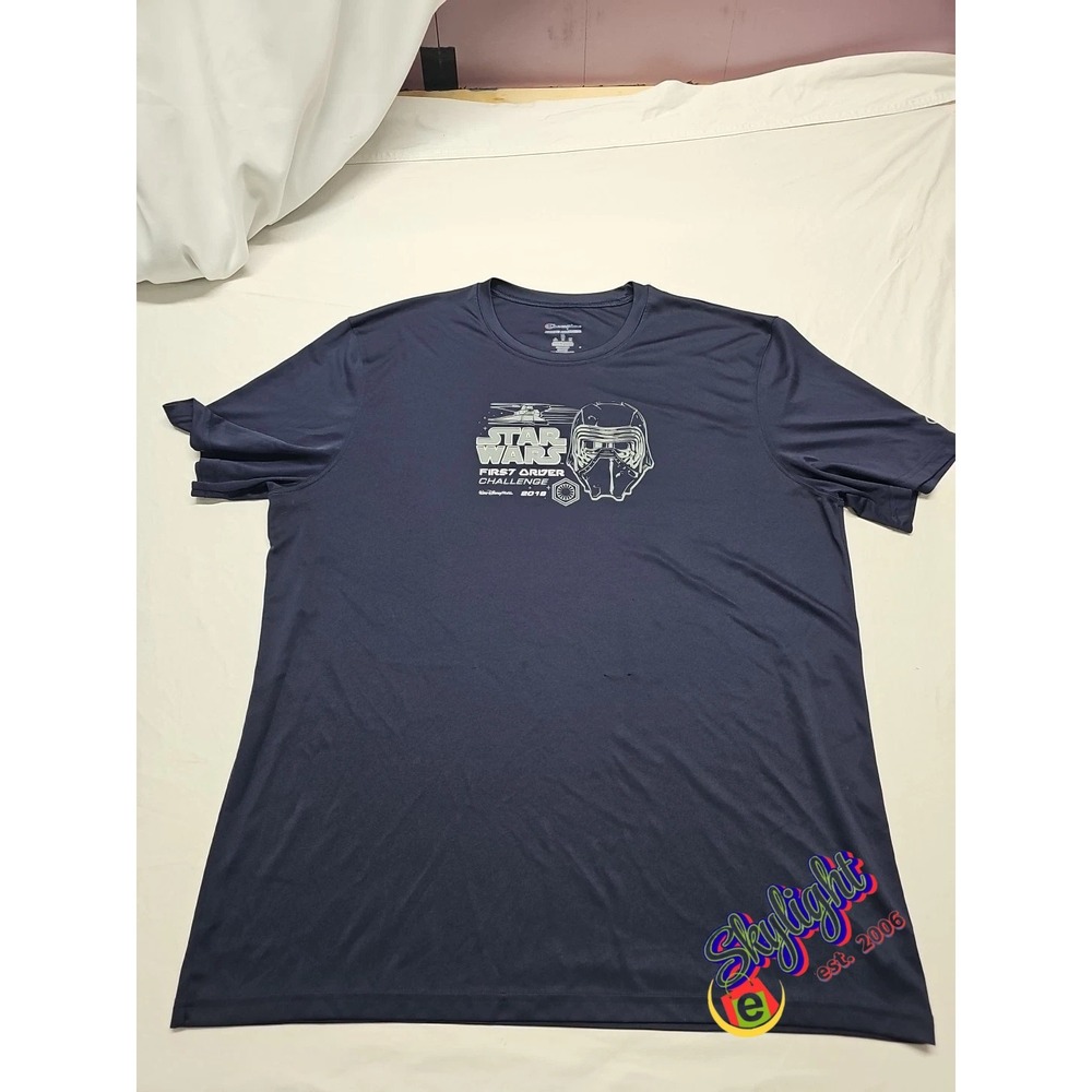 Champion Men Navy Blue Star Wars First Order Challenge Disney T Shirt 2018 Sz XL